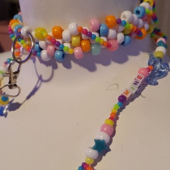 Rainbow collar and leash set - Picture 5 of 6